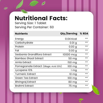 Nirvasa Plant Based Biotin Tablet 60's - Hair & Skin