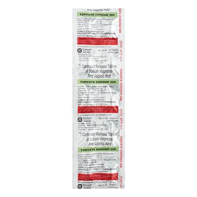 Torvate Chrono 500mg Tablet 10'S - Epilepsy/Convulsion-Ant