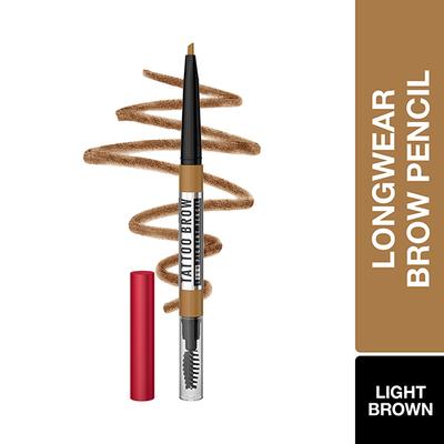 Maybelline New York Tattoo Brow 36 Hr Brow Pencil Light Brown Waterproof Eyebrow Pencil with Precision Tip 0.25 gm - Eyebrow Pencils & Enhancers