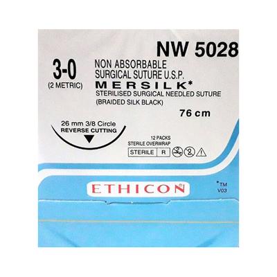 Johnson & Johnson Ethicon Mersilk Non Absorbable Surgical Suture (3-0) (76 cm) (NW5028) 1's - Bandages & Dressings