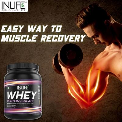 INLIFE Whey Protein Isolate Powder - Chocolate Flavour 400 gm - Whey Proteins
