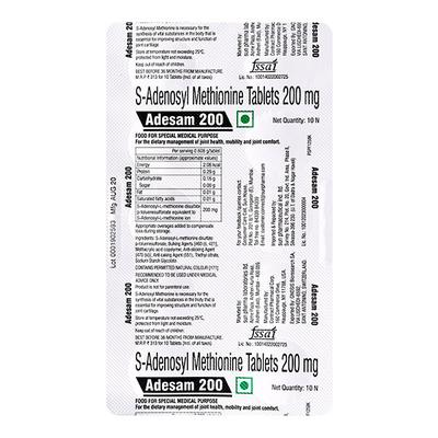 Adesam 200mg Tablet 10'S - Supplements-Ent