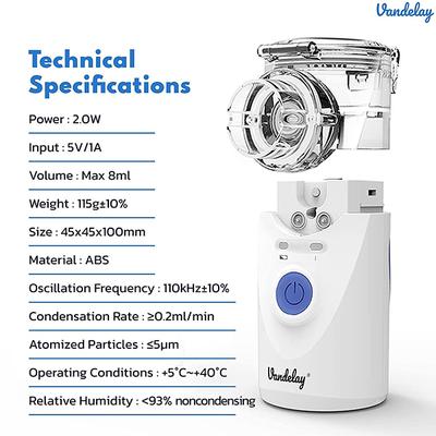 Vandelay Nano Atomizer Nebulizer - White - Nebulizer & Vaporizer
