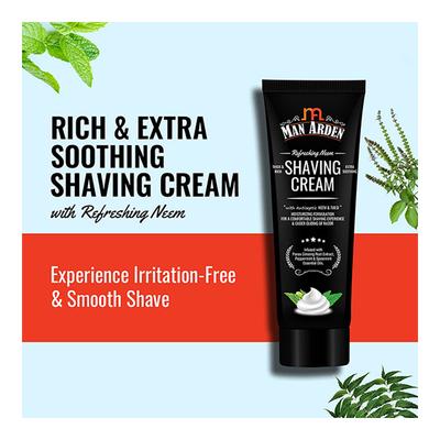 Man Arden Classic Shaving Brush + Refreshing Neem Shaving Cream 200 gm - Shaving Brushes