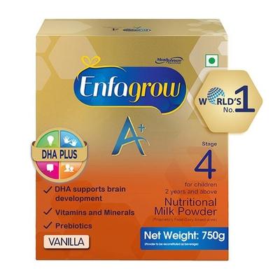 Enfagrow Nutritional Milk Powder A+ Stage 4 (2+ Years) - Vanilla Flavour 750 gm (Refill Pack) - Baby And Infant Supplements
