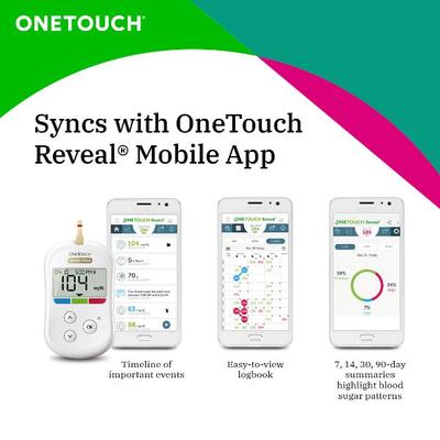 OneTouch Verio Flex Blood Glucose Monitoring System (Free 10 Test Strips + Lancing Device + 10 Lancets) - Blood Glucose Monitors/Test Strips