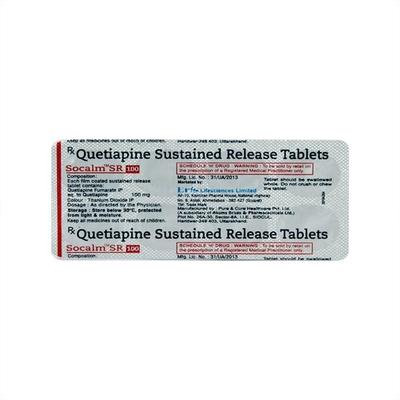 Socalm SR 100mg Tablet 10'S - Schizophrenia-Aps