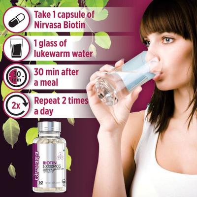 Nirvasa Biotin 10000mcg Capsule 60's - Hair & Skin