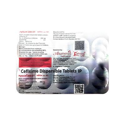 MYTXIM 200 DT Dispersible Tablet 10's - Bacterial Infections-Cep