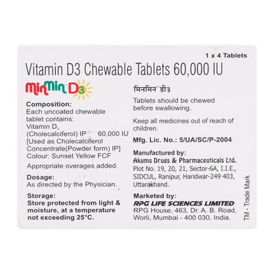 MINMIN D3 SUGAR FREE Orally Disintegrating Strips 4's - Supplements-Vit