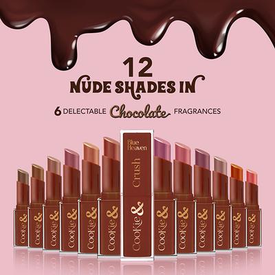 Blue Heaven Cookie & Crush Chocolate-Flavored Soft-Matte Lipstick, Pudding Time 3.4 gm - Lipsticks