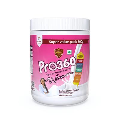 Pro360 Women Nutritional Powder - Butterscotch Flavour 500 gm - Daily Health Drinks