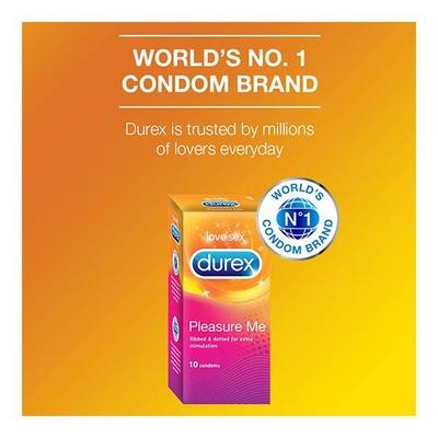 Durex Pleasure Me Ribbed & Dotted Condoms 10's - Plain/Flavoured Condoms