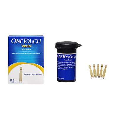 OneTouch Verio Test Strip 100's + OneTouch Delica Plus Lancet (Pack of 2 x 25's) - Blood Glucose Monitors/Test Strips
