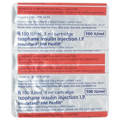 Insulatard HM Penfill Cartridge 5X3ml - Diabetes-Ins