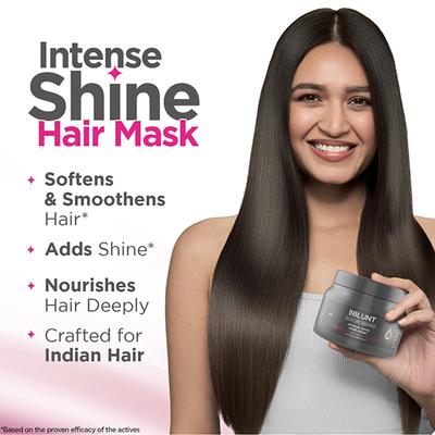 Bblunt Intense Shine Hair Mask with Rice and Silk Protein for Softer, Smoother and Shinier Hair 250 gm - Hair Masks & Packs