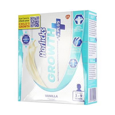 Horlicks Growth Plus (3-9 Years) Powder - Vanilla Flavour 200 gm (Refill Pack) - Nutritional Supplement