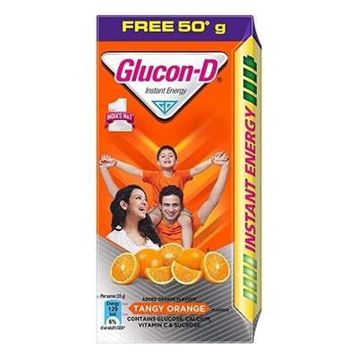 Glucon-D Instant Energy Powder - Tangy Orange (Refill) (75 gm + Free 50 gm) - Energy Drinks