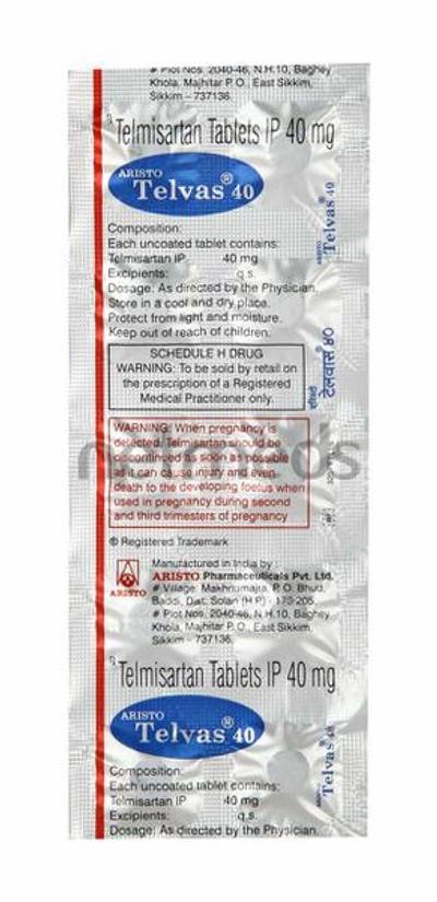 Telvas 40mg Tablet 10'S - Hypertension-Ang