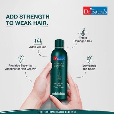 Dr Batra's Shampoo 500 ml + Hair Fall Control Oil 200 ml + Hair Fall Control Serum 125 ml - Hair Treatment