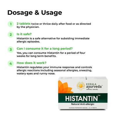 Kerala Ayurveda Histantin Tablet (Pack of 10 x 10's) - Speciality Medicines