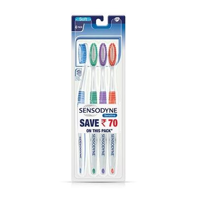 Sensodyne Sensitive Toothbrush With Soft Bristles Pack Of 4's - Toothbrushes