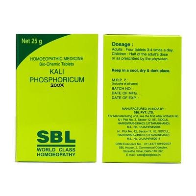 SBL Kali Phosphoricum 200X Tablet 25 gm - Bio-Chemic