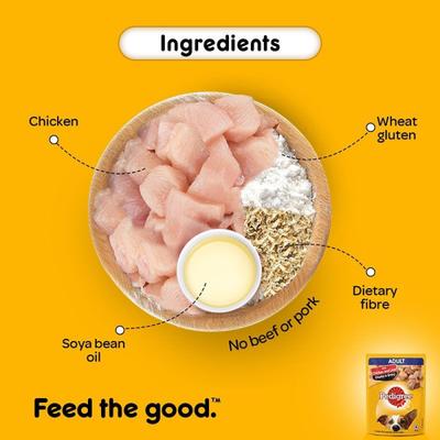 Pedigree Adult Chicken & Liver Chunks in Gravy (Pack of 70gm x 15) 1050 gm - Petfood