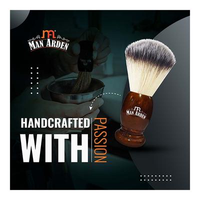 Man Arden Vintage Finish Brown Shaving Brush + Refreshing Neem Shaving Cream 200 gm - Shaving Brushes