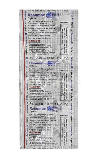 Rosumac 20mg Tablet 10'S - High Cholesterol-Dys