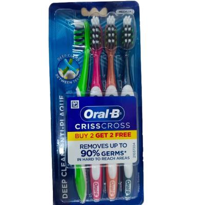 Oral B CrissCross Deep Clean Anti Plaque (Medium) (Buy 2 Get 2 Free) 1's - Toothbrushes