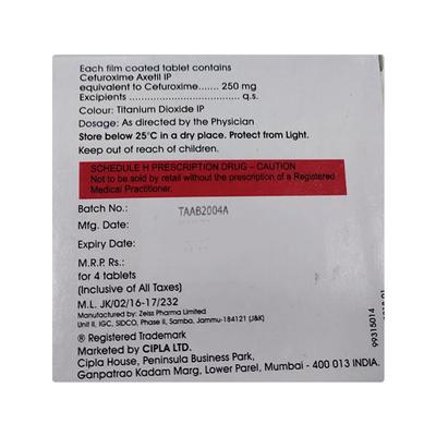 Cefasyn 250mg Tablet 4'S - Bacterial Infections-Cep