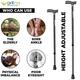 Entros Height Adjustable Walking Stick - Black (KL920L) - Walker & Walking Stick
