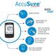 AccuSure Sensor Gluco Meter with 25 Strips - Blood Glucose Monitors/Test Strips