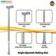 AmbiTech Premium Aluminium Height Adjustable Single Walking Stick 1's - Walker & Walking Stick