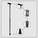 Paxmax Premium Aluminum L Type Walking Stick - Black Carving - Walker & Walking Stick