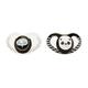 Mothercare Airflow Fun Faces Soothers for 6-12 Months - Black (Pack of 2) - Feeding & Nursing
