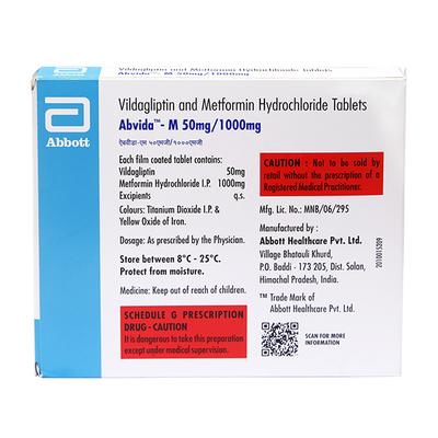 ABVIDA M 50/1000mg Tablet 15's - Diabetes-Ant