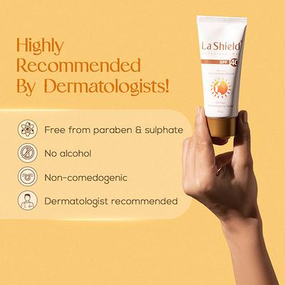 La Shield SPF 40 & PA+++ Anti Acne Sunscreen Gel 50gm - Face Sunscreen