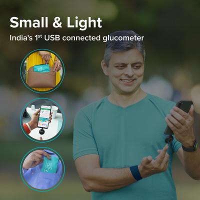 BeatO Curv Glucometer Kit (USB Connected Glucometer 1's + Blood Glucose Test Strips 100's) - Blood Glucose Monitors/Strips