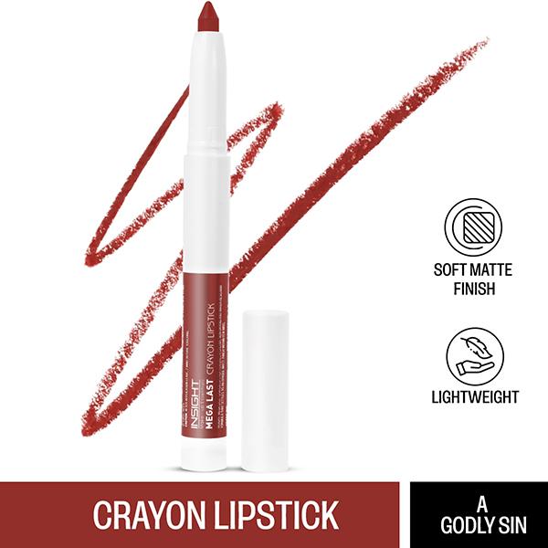 Netmeds | INSIGHT COSMETICS MEGA LAST CRAYON LIPSTICK-A GODLY SIN (23) 1's