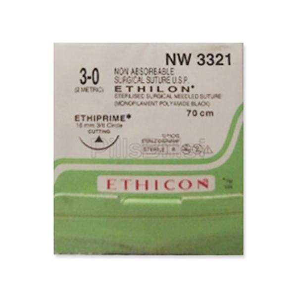 Netmeds | Johnson & Johnson Ethicon Ethilon Non Absorbable Surgical Suture (3-0) (70 cm) (NW3321) 1's