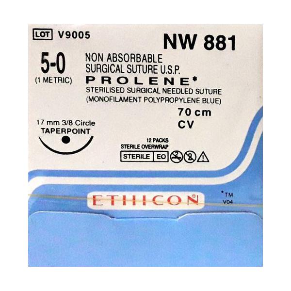 Netmeds | Johnson & Johnson Ethicon Prolene Non Absorbable Surgical Suture (5-0) (70 cm) (NW881) 1's