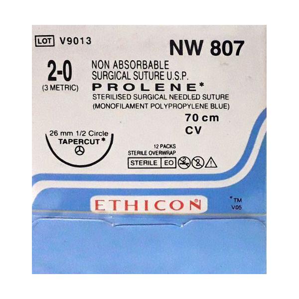 Netmeds | Johnson & Johnson Ethicon Prolene Non Absorbable Surgical Suture (2-0) (70 cm) (NW807) 1's