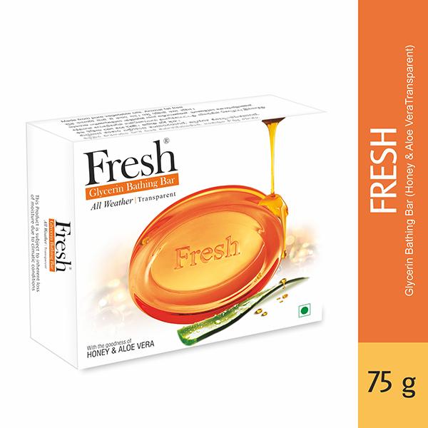 Netmeds | Fresh Glycerin Transparent Bathing Bar - Honey and Aloe Vera 75 gm 130