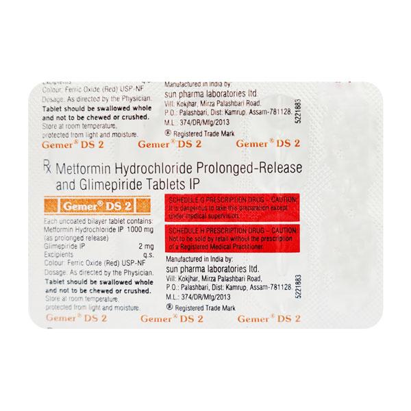 Netmeds | Gemer DS 2mg Tablet 10'S