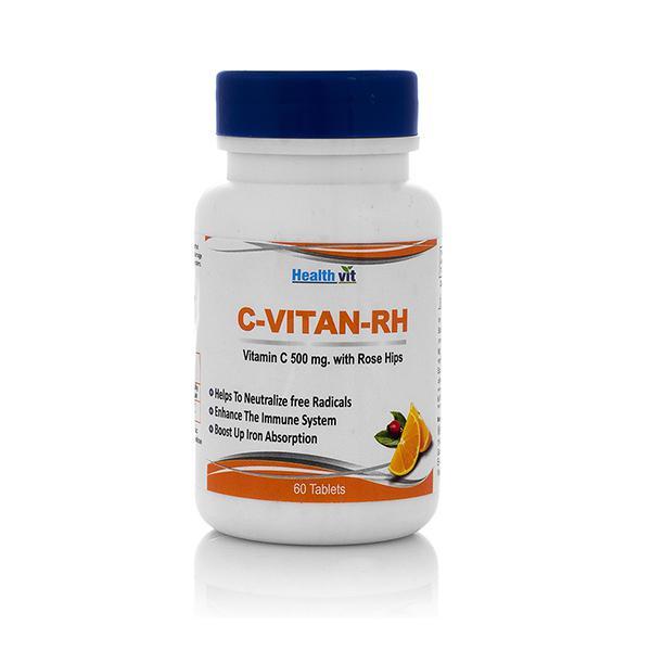 Netmeds | HealthVit C-Vitan-Rh Vitamin C 500 mg with Rosehips Chewable Tablet 60's
