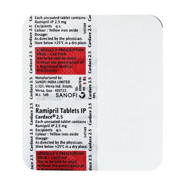 Netmeds | Cardace 2.5mg Tablet 15'S
