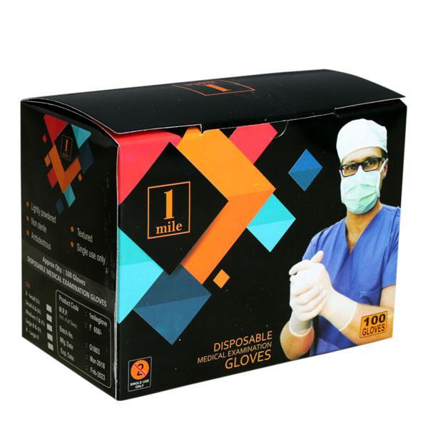 Netmeds | 1Mile Latex Examination Gloves (S) 100's