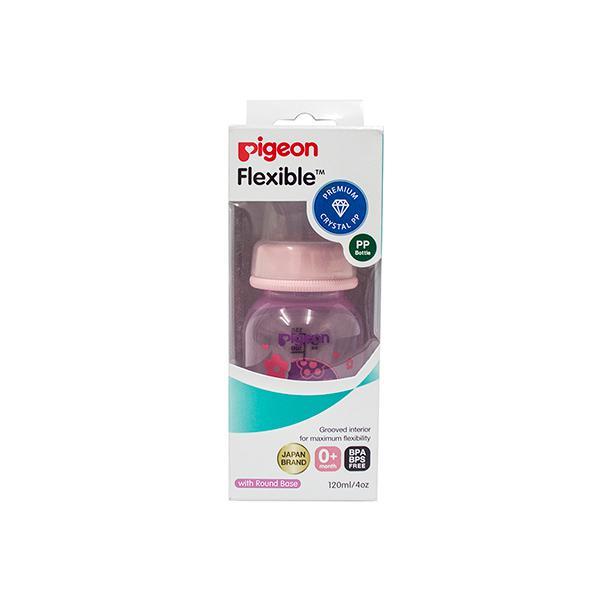Netmeds | Pigeon Peristaltic Clear Nursing Bottle Rpp for Girl - Pink 120 ml